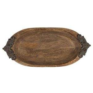 Elegante bandeja rústica de madera de acacia, bandeja de servicio personalizada hecha a mano para desayuno de Hotel y comida de fiesta, bandeja decorativa de alta venta - Product Image 2