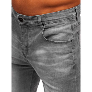 men baggy denim <b>shorts</b> mid waist washed jeans <b>with</b> rhinestone accents casual summer streetwear style - Product Image 5