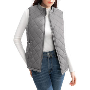 Gilet d'hiver unisexe épais et uni avec fermeture éclair, logo personnalisé, doublure en lin réversible, sans manches, long, avec capuche - Product Image 4