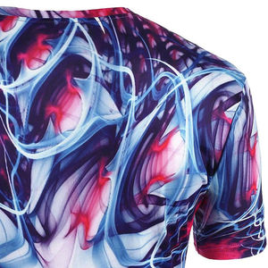 Camiseta de entrenamiento de manga corta ajustada de alta calidad para hombre, logotipo personalizado, bordado ligero transpirable para uso en el gimnasio, venta al por mayor - Product Image 4