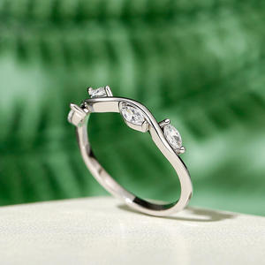 Bague en argent sterling avec moissanite taille marquise Jeulia Branch & Leaves - Product Image 6
