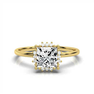 Anillo de Compromiso Personalizable de Oro Sólido de 14K, Anillo de Bodas Clásico con Diamante de Corte Princesa de 2 Quilates, Joyería Fina para Mujer, Certificado IGI, Aniversario - Product Image 1