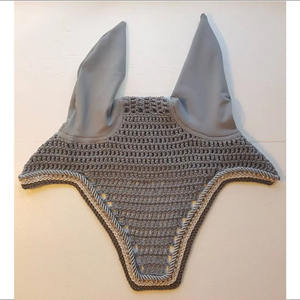 Superventas ecuestre caballo oreja capó ganchillo a prueba de sonido caballo mosca velo personalizar Color hecho a mano caballo oreja red OEM - Product Image 4