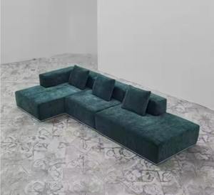 Alta calidad de una plaza en forma de L de tela otomana sofá seccional comprimido al vacío para sala de estar esponja fábrica al por mayor - Product Image 1