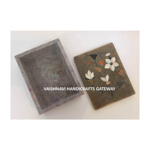 2022 Cajas de joyería de boda hechas a mano Hermoso diseño de incrustaciones Piedra Precio bajo Pedido mínimo 100 piezas - Product Image 2