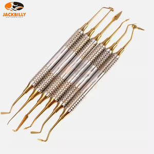 Conjunto de espátula de relleno de resina compuesta Dental de fábrica directa al por mayor escalador de sonda recubierto de titanio azul 6 uds médico de acero inoxidable - Product Image 2