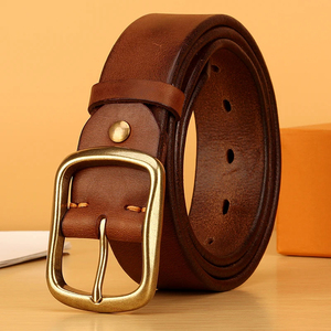 Sangle de ceinture en cuir de couleur personnalisée avec logo personnalisé sans boucle pour hommes Ceintures de 35mm seulement avec propre logo - Product Image 4