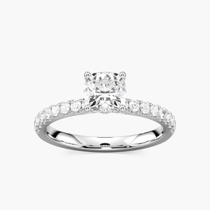 แหวนหมั้นเพชรทรงคุชชั่น 1.20 กะรัต ผลิตในห้องปฏิบัติการ ได้รับการรับรองจาก IGI ทองคำแท้ 14K - Product Image 1