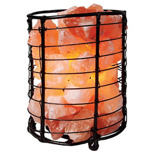 Lámpara de cesta de hierro de sal del Himalaya Natural OEM de alta calidad 100% puro personalizado forma de medio corte hermosas artesanías naturales - Product Image 1