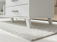 Table basse blanche Charlie de qualité supérieure Essence Modern avec 2 tiroirs de rangement, mobilier de salon contemporain, DIY/Knock Villa