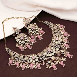 Traditional Indian Antique Imitation Brass Jewelry Custom Fashion Necklaces with CZ Stone Plating <b>for</b> <b>Weddings</b> Direct Supplier - Product Image 3