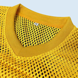 Camiseta de fútbol americano personalizada OEM fabrica ropa de calle poliéster algodón Vintage deportes hombre Boxy camiseta de fútbol Retro malla - Product Image 3