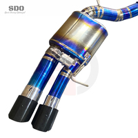 Échappement arrière en titane haute performance SDO pour BMW M5 M6 F10 F06 F12 F13 4.4TT 2011-2016, silencieux de course avec embouts en fibre de carbone