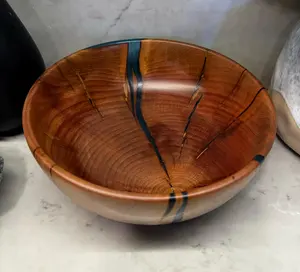 Cuenco de madera hecho a mano, hermosa decoración hecha a mano para entrada o estante, cuenco de madera decorativo redondo a precio barato - Product Image 2