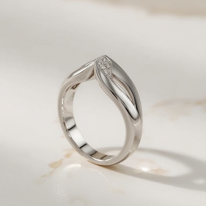 Elegante alianza de boda de oro blanco de 9 quilates para mujer, joyería fina, diseño moderno, tendencia 2025, anillo de oro real sostenible - Product Image 1