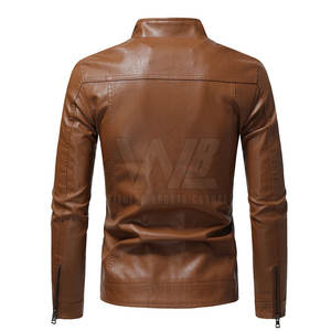 Veste en cuir pour homme de style universitaire classique, veste de sport de moto à la mode pour toutes les tailles - Product Image 2