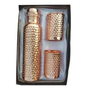 Reusable Copper <b>Water</b> <b>Bottle</b> | Zero Plastic | Ideal for Fitness Enthusiasts Copper <b>Bottle</b> With SS Lid and Square Box - Product Image 3