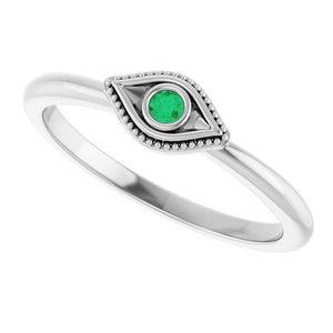 Stackable Evil Eye Trendy Gemstone <b>Rings</b> Religious Geometric Inlay Jewelry for Kids <b>Resizable</b> Brass with Plating Gift - Product Image 5