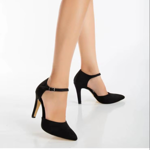 Zapatos de Tacón de Aguja Clásicos para Mujer, Punta Puntiaguda, Decoración de Diamantes de Imitación, 9 CM, para Tallas 36-40, Hechos en Turquía - Product Image 1