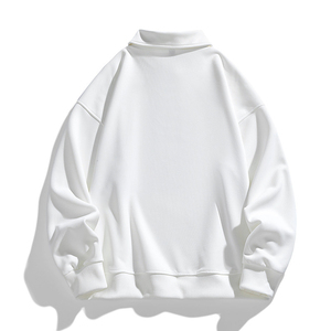 Venta al por mayor logotipo personalizado cuello redondo 1/4 cremallera invierno a prueba de viento Polar para polar Sudadera con capucha 1/4 cremallera pulóver en blanco hombres sudadera - Product Image 6