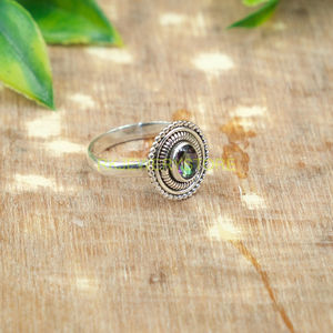 Rainbow Mystic Topaz <b>Ring</b> 925 <b>Sterling</b> <b>Silver</b> <b>Ring</b> Handmade Design Wedding Engagement <b>Rings</b> for Women Christmas Birthday Gift - Product Image 5