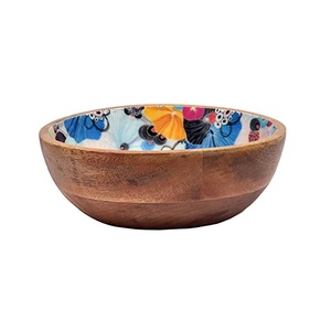 Ensemble de bols émaillés de qualité supérieure en bois de manguier bol en bois de qualité supérieure avec fournisseur de travail en émail de l'Inde - Product Image 1