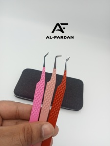 Pince à épiler à pointe en fibre de couleur noire personnalisée pince à épiler d'extension de cils en acier inoxydable durable - Product Image 3