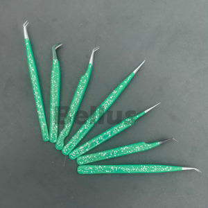 Pinzas para pestañas Glacier Grip Sparkle, revestimiento de Gel resistente a la oxidación de acero inoxidable con punta de precisión, herramienta de salón ecológica - Product Image 5