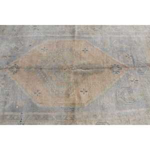 Tapis turc 5,2x9 pieds, marron, bordé, vintage, en laine patchwork, avec envers en latex, décoration intérieure écologique - Product Image 4