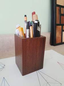 Boîte de rangement de papeterie de bureau en bois pour crayons - Product Image 4