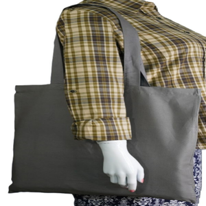 Sac fourre-tout en toile de coton biologique écologique avec logo personnalisé imprimé, poignées en coton recyclé, design unique, sac promotionnel avec bouton - Product Image 3