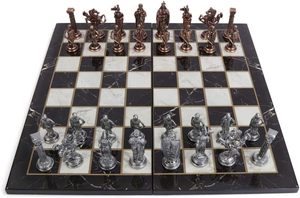 Juego de Ajedrez de metal hecho a mano de lujo con tablero de juego decorativo con detalles artísticos para el hogar y la exhibición de regalos - Product Image 4