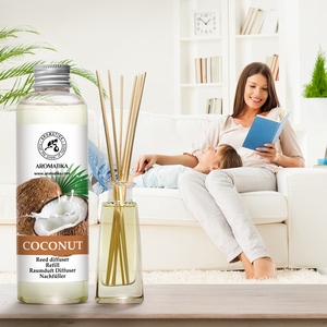 Aromatika Exotic Coconut Aroma <b>Diffuser</b> Refill Liquid 200ml Long Lasting <b>Room</b> Fragrance Reed <b>Diffuser</b> Oil - Product Image 5