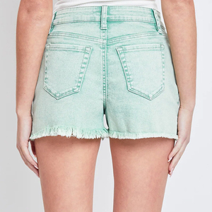 Pantalones vaqueros sexis de cintura media para mujer, pantalones cortos de mezclilla con lavado ácido, pantalones cortos de mezclilla a la moda con agujeros rotos, pantalones vaqueros cortos súper sexis ajustados para mujer - Product Image 4