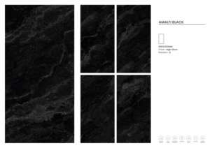 Carreaux en porcelaine émaillée de haute qualité, surface noire brillante AMALFI - Product Image 2