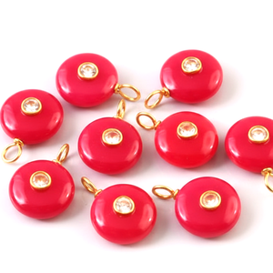 Colgante de piedras preciosas redondas de Calcedonia rosa, colgante con incrustaciones, joyería de moda para mujer, piedra suelta doble chapada en oro y plata 925 - Product Image 6