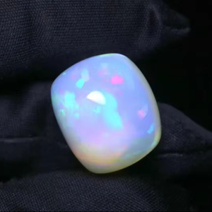 Rare Natural Welo Ethiopian Opal Cushion Cabochon 21.00 CT <b>Rainbow</b> Fire Third Party Certified for Jewelry Making - Product Image 1