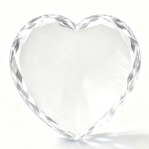 Portachiavi Personalizzato in Acrilico a Forma di Cuore con Diamante, Ciondolo con Logo in Cristallo, Iniziali e Date, Idea Regalo Romantica per Coppie, Amore in Memoria - Product Image 2
