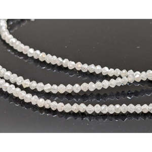 Perles de diamant blanc naturel à 100 %, 1,8-2,2 mm, facettées en forme de rondelle, couleur blanc neige, bijoux personnalisés pour cadeau d'anniversaire, diamants en vrac - Product Image 1