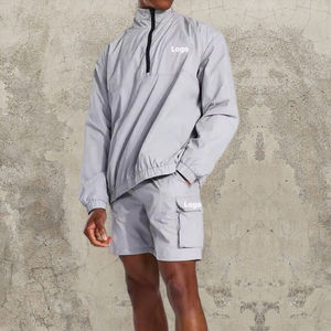 Ropa de calle personalizada, chándal ligero para hombre, conjunto de ropa deportiva de 2 piezas, cortavientos de nailon para gimnasio, conjunto de pantalones cortos Unisex de 2 piezas - Product Image 4