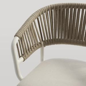 เก้าอี้รับประทานอาหารแบบนอร์ดิกที่ทันสมัยสไตล์มินิมอลแบบสแกนดิเนเวียนพร้อมกรอบอลูมิเนียมพร้อมเชือกทอและรวมเบาะ - Product Image 6