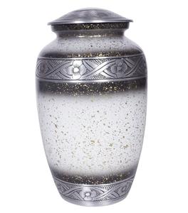 Urna de cremación clásica de METAL para adultos, piedra verde de dos tonos, acabado, urna de cremación funeraria para cenizas humanos - Product Image 4