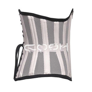 คอร์เซ็ตกระชับสัดส่วนเอวผ้าฝ้ายสีขาวเสริมโครงเหล็กสองชั้น พร้อมดีไซน์ขอบสีดำ - Product Image 4