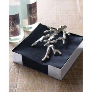 Présentoir de serviette en métal Design Antler plateau organisateur de mouchoirs fini argent porte-mouchoirs Portable facile artisanat en métal noël - Product Image 5