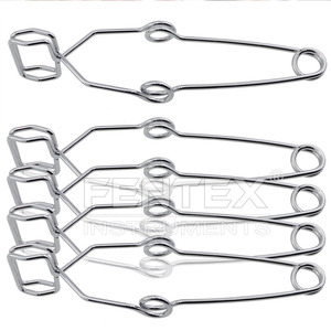 Clip de tubo de ensayo de acero inoxidable, herramienta de soporte de prueba de experimentos de laboratorio con empuñaduras de dedo - Product Image 6