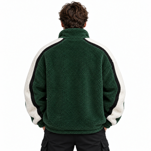 <b>Men</b> Polar <b>Fleece</b> <b>Sherpa</b> <b>Jacket</b> Features Cozy Material Loose Fit And Comfortable Warmth For Casual Travel And Cold Weather Outfit - Product Image 4