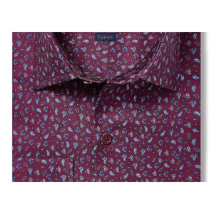 Camicia Formale David Donahue Taglia 16 in Popeline con Motivo Paisley Mini, Antipiega per la Stagione Primaverile - Product Image 3
