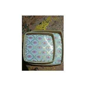 Vente flash - Plateau de service en cannage personnalisable, forme carrée, imprimé fleur de lotus, pour cuisine et restaurant, haute qualité - Product Image 1