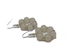 Haute blanc Quartz boucle d'oreille ensemble perles à facettes guérison pierres précieuses cristal bijoux de mode pour les femmes crochet forme motif en gros - Product Image 4