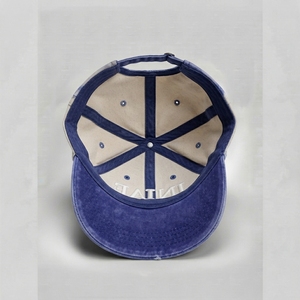 Gorra de béisbol de mezclilla con relieve, unisex, ajustable, de 6 paneles, de algodón lavado, informal, con logotipo frontal personalizado y letras comunes - Product Image 5